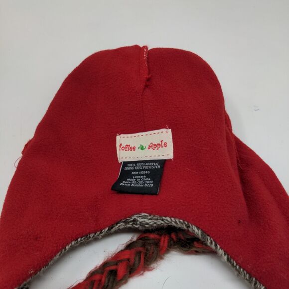 Toffee Apple Boys Sock Monkey Beanie Hat Gray Red 2013 Ear Flaps - Picture 8 of 11